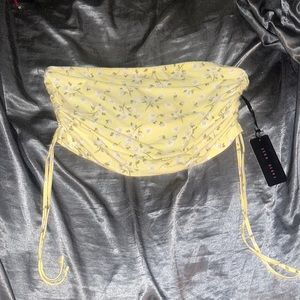 Yellow with floral design tube top